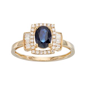 10k Gold 1/4 ct. T.W. Diamond & Sapphire Ring