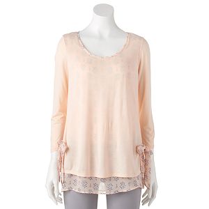Women's LC Lauren Conrad Mock-Layer Printed Top