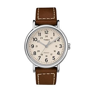 Timex Unisex Weekender Leather Watch - TW2R42400JT