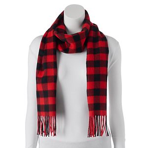 Softer Than Cashmere Buffalo Check Fringed Oblong Scarf