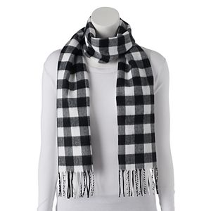 Softer Than Cashmere Buffalo Check Fringed Oblong Scarf