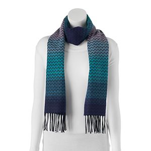 Softer Than Cashmere Ombre Zigzag Fringed Oblong Scarf