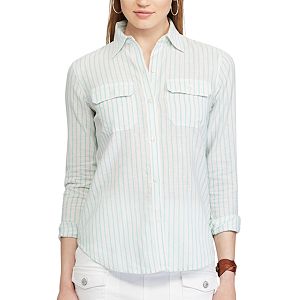 Women's Chaps Plaid Twill Button-Down Shirt