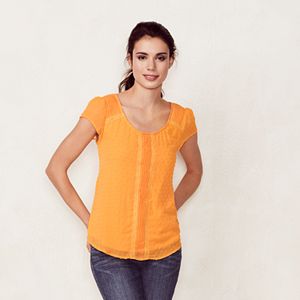 Women's LC Lauren Conrad Swiss Dot Top