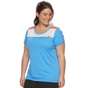 Plus Size FILA SPORT® Performance Mesh Yoke Scoopneck Tee