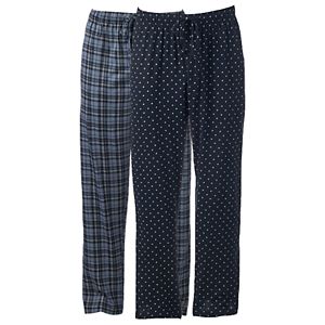 Big & Tall Hanes 2-pack Ultimate X-Temp Plaid Lounge Pants