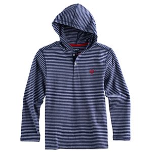 Boys 4-20 Chaps Striped Hooded Tee