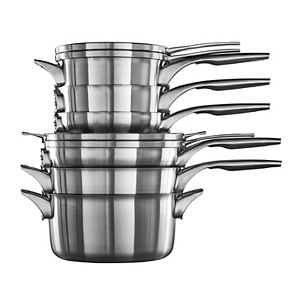 Calphalon Premier Space-Saving 10-pc. Stainless Steel Cookware Set