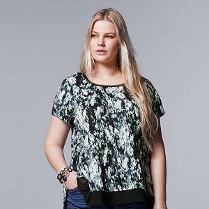 Plus Size Simply Vera Vera Wang Crinkle Tee