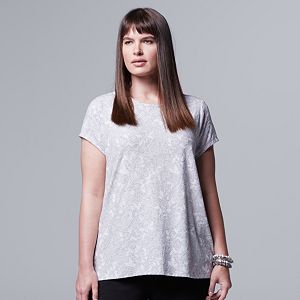 Plus Size Simply Vera Vera Wang Abstract Jacquard Tee!