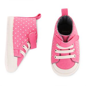 Baby Girl Carter's High Top Dotted Crib Shoes