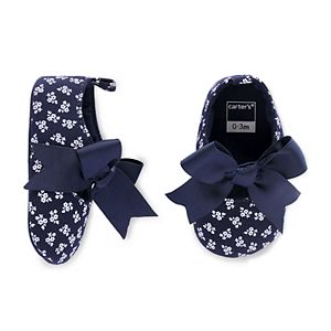 Baby Girl Carter's Bow Floral Mary Jane Crib Shoes