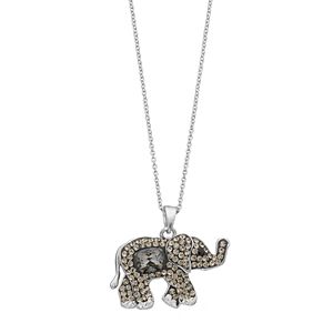 Brilliance Silver Plated Elephant Pendant with Swarovski Crystals