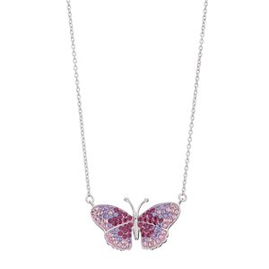Brilliance Silver Plated Butterfly Necklace with Swarovski Crystals