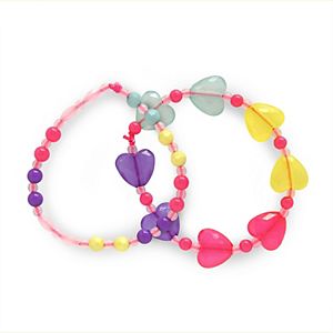 Girls 4-16 Carter's 2-pk. Rainbow Beaded Heart Bracelet Set