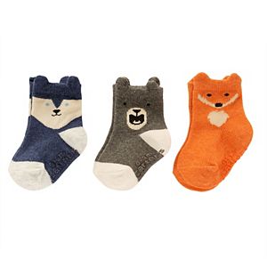 Baby / Toddler Boy Carter's 3-pk. Animal Face Ankle Socks