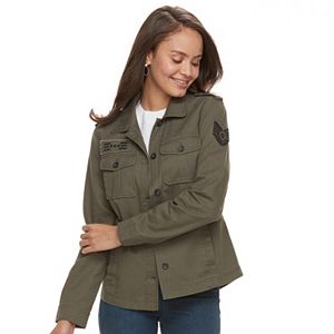 Juniors' Sebby Military Style Twill Jacket