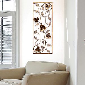 Stratton Home Decor Metal Rose Panel Wall Decor