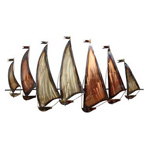 Stratton Home Decor Metallic Sailboat Wall Decor