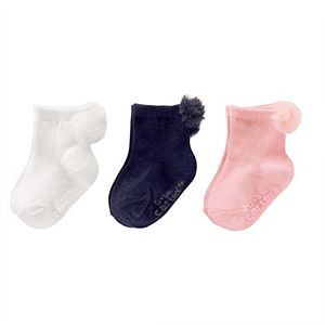 Baby / Toddler Girl Carter's 3-pk. Poms Crew Socks