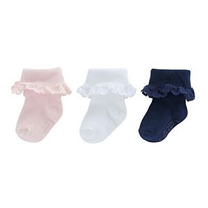 Baby / Toddler Girl Carter's 3-pk. Ruffled Lace Cuffed Socks