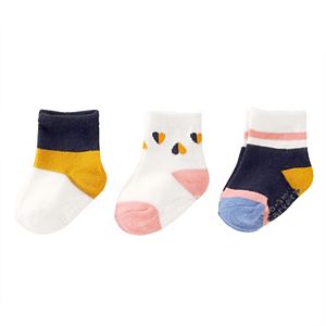 Baby / Toddler Girl Carter's 3-pk. Hearts & Colorblock Crew Socks