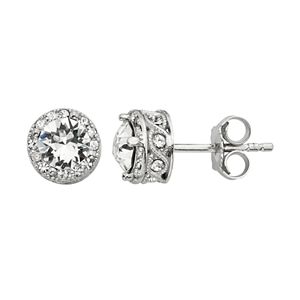 Diamond Splendor Crystal & Diamond Accent Halo Stud Earrings