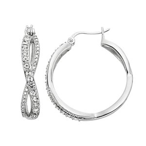 Diamond Splendor Crystal & Diamond Accent Infinity Hoop Earrings