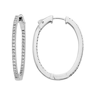Diamond Splendor Cubic Zirconia & Diamond Accent Sterling Silver Inside-Out Hoop Earrings