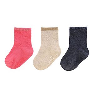 Baby / Toddler Girl Carter's 3-pk. Lurex Crew Socks