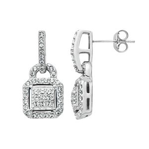 Diamond Splendor Crystal & Diamond Accent Sterling Silver Drop Earrings