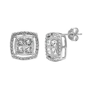 Diamond Splendor Crystal & Diamond Accent Sterling Silver Stud Earrings