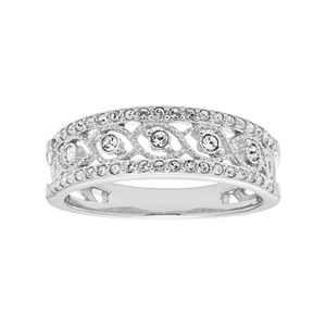 Diamond Splendor Sterling Silver Crystal Swirl Ring