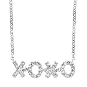Diamond Splendor Sterling Silver Crystal XO Necklace