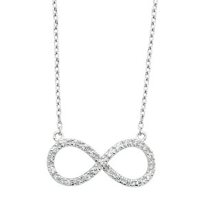 Diamond Splendor Crystal & Diamond Accent Sterling Silver Infinity Necklace