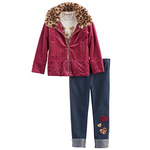 Toddler Girl Little Lass Velvet Jacket, 