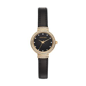 Armitron Women's Crystal Leather Watch - 75/5491BKGPBK