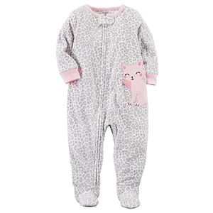 Baby Girl Carter's Animal Applique Fleece Sleep & Play