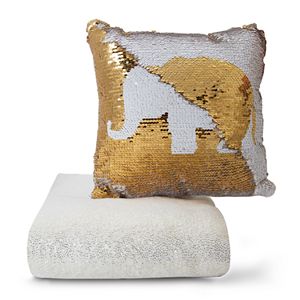 Posh Home Shimmer Throw & Sequin Pillow Set