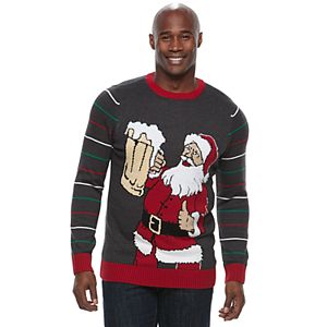 Big & Tall Method Santa with Beer Ugly Christmas Sweater