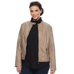 Plus Size MO-KA Faux-Leather Jacket