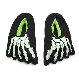 Boys 4-20 Skeleton Glow-In-The-Dark Slippers