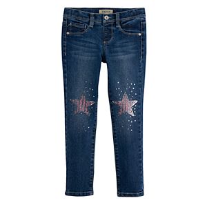 Girls 4-7 SONOMA Goods for Life™ Sequin Star Knee Patch Skinny Jeggings