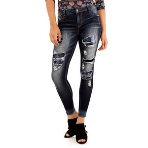 Juniors' Wallflower Ripped Skinny Jeans