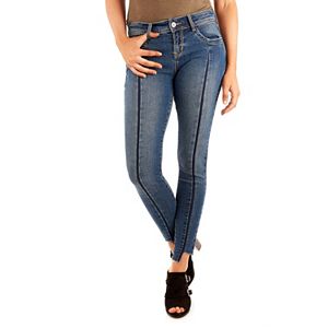 Juniors' Wallflower Legendary Step Hem Seamed Ankle Jeans