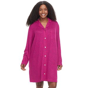 Plus Size SONOMA Goods for Life™ Pajamas: Notch Collar Button-Down Sleep Shirt