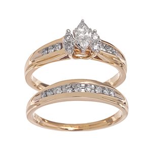 Lovemark Marquise-Cut Diamond Engagement Ring Set in 14k Gold (1/2 ct. T.W.)