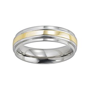 Lovemark Two Tone Stainless Steel Men's Wedding Band