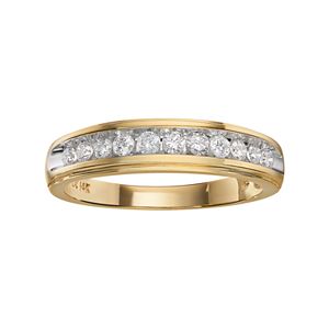 Lovemark 14k Gold Two-Tone 3/8-ct. T.W. Certified Diamond Wedding Band