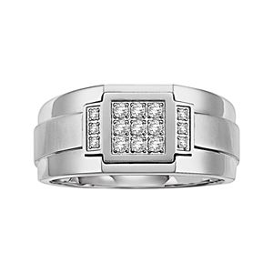 Lovemark Stainless Steel 1/5-ct. T.W. Diamond Men's Wedding Band